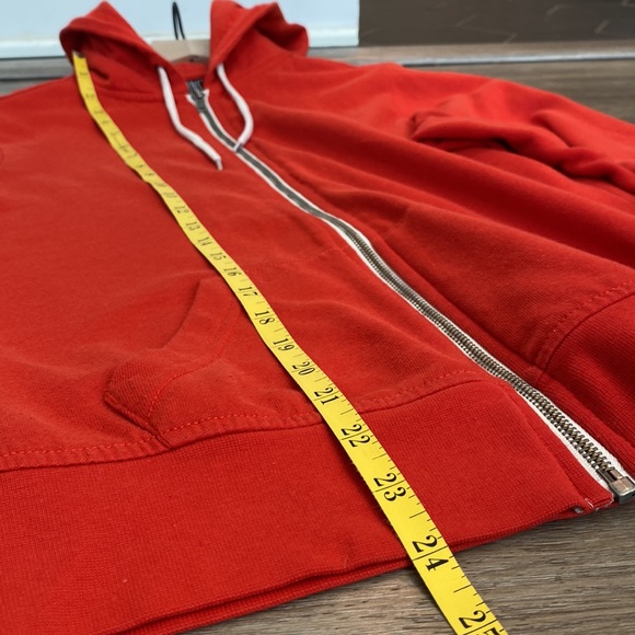 Red Hoodie Hooded Sweatshirt Zip Up - Picture 8 of 9